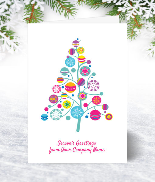 Bright Bauble Tree Christmas Card