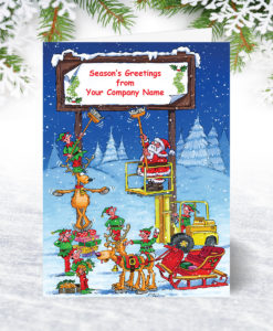 Christmas Billboard Forklift Christmas Card U0053