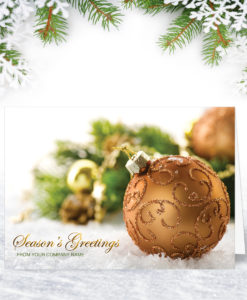 Golden Bauble Business Christmas Card