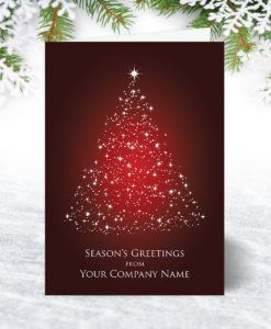 Star Topped Tree Red Corporate Christmas Card