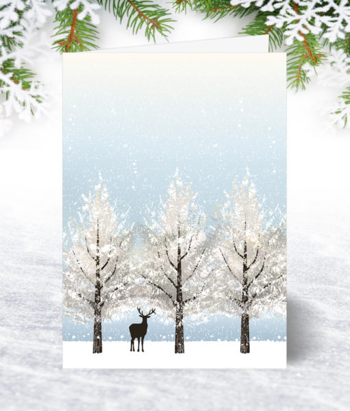 Lone Deer Christmas Card