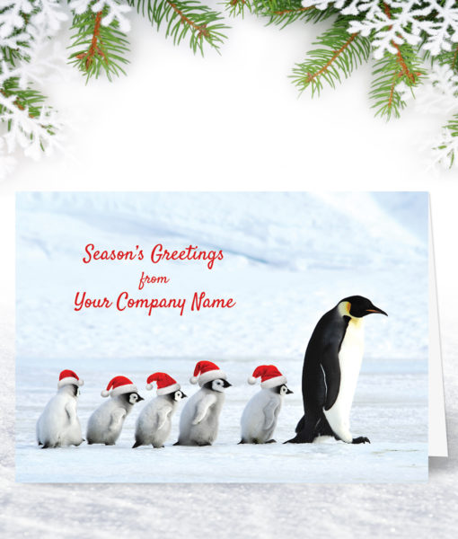 Penguin Procession Christmas Card