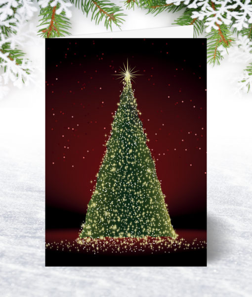 Tree Lights Red Christmas Card