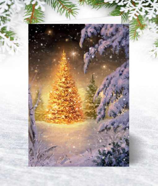Golden Glow Christmas Card