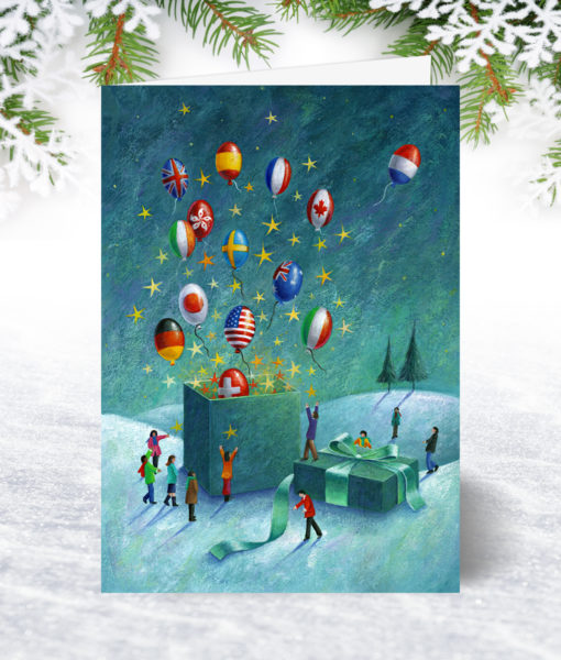Global Good Wishes Personalised Christmas Card