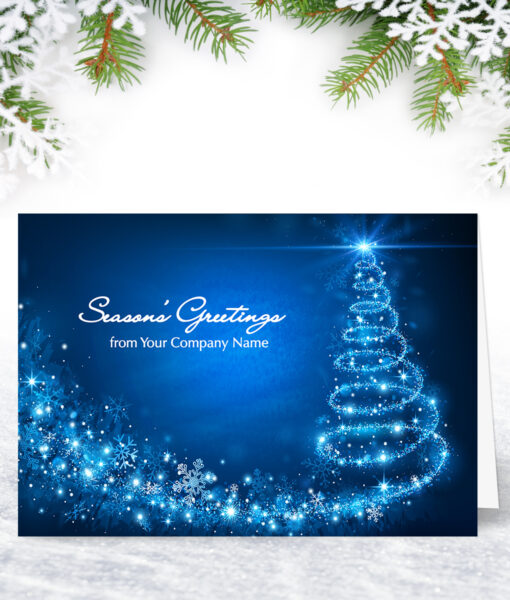 Electric Blue Christmas Card