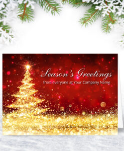 Golden Sparkle Christmas Card